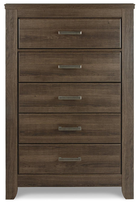 Close-up of Juararo chest pewter-tone metal pull