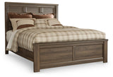 Juararo Dark Brown Queen Panel Bed - Ella Furniture