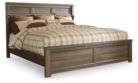 Juararo Dark Brown King Panel Bed - Ella Furniture