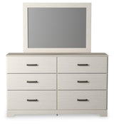 Stelsie White Dresser And Mirror - Ella Furniture