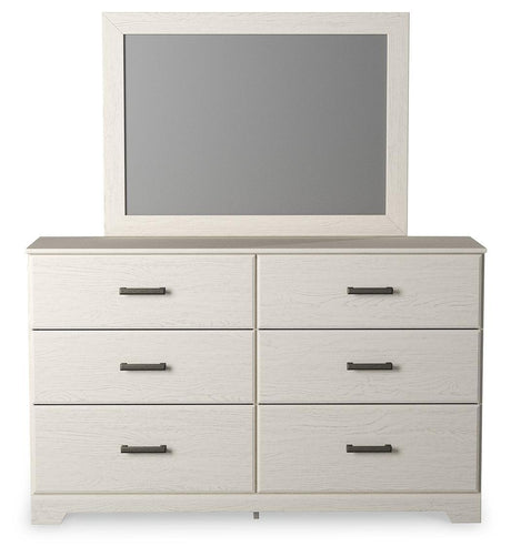 Stelsie White Dresser And Mirror - Ella Furniture