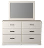 Stelsie White Dresser And Mirror - Ella Furniture