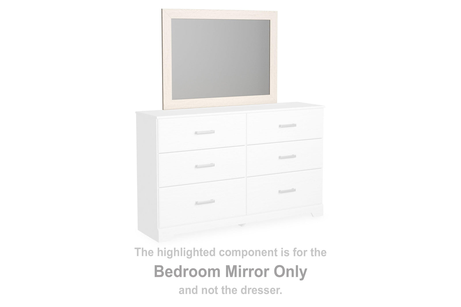 Stelsie White Bedroom Mirror - Ella Furniture