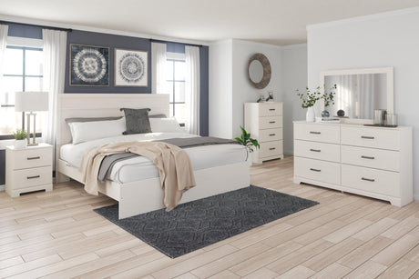 Stelsie White King Panel Bed - Ella Furniture