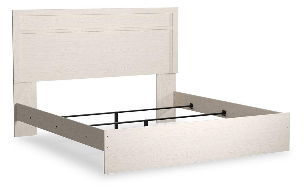 Stelsie White King Panel Bed - Ella Furniture