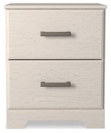 Stelsie White Nightstand - Ella Furniture