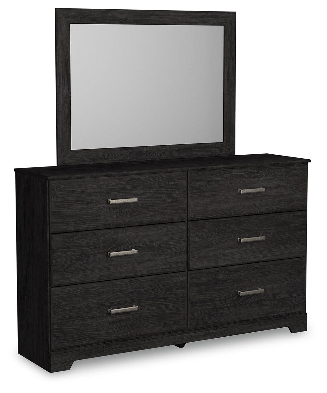 Belachime Black Dresser And Mirror - Ella Furniture