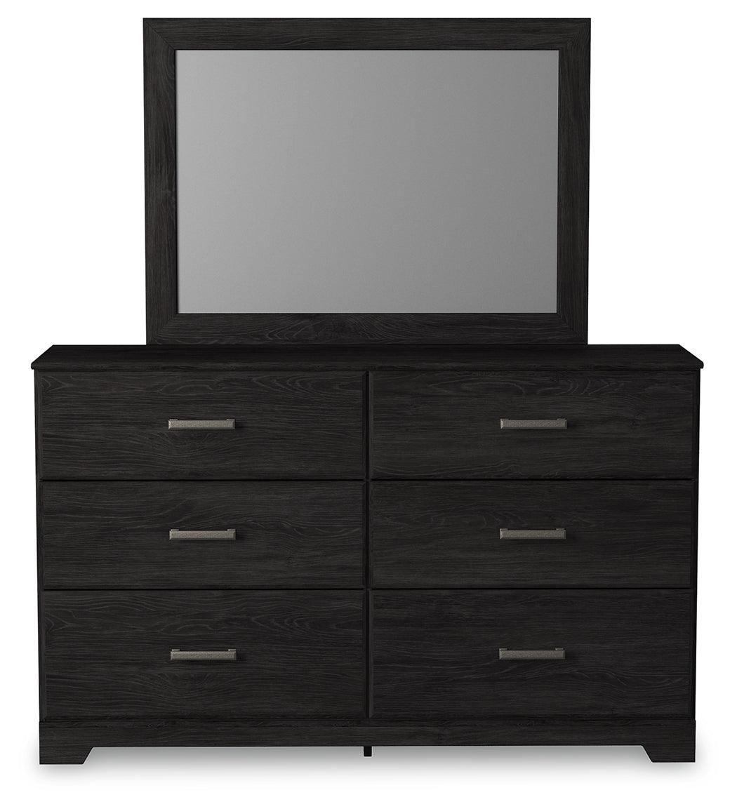 Belachime Black Dresser And Mirror - Ella Furniture