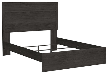 Belachime Black Queen Panel Bed - Ella Furniture