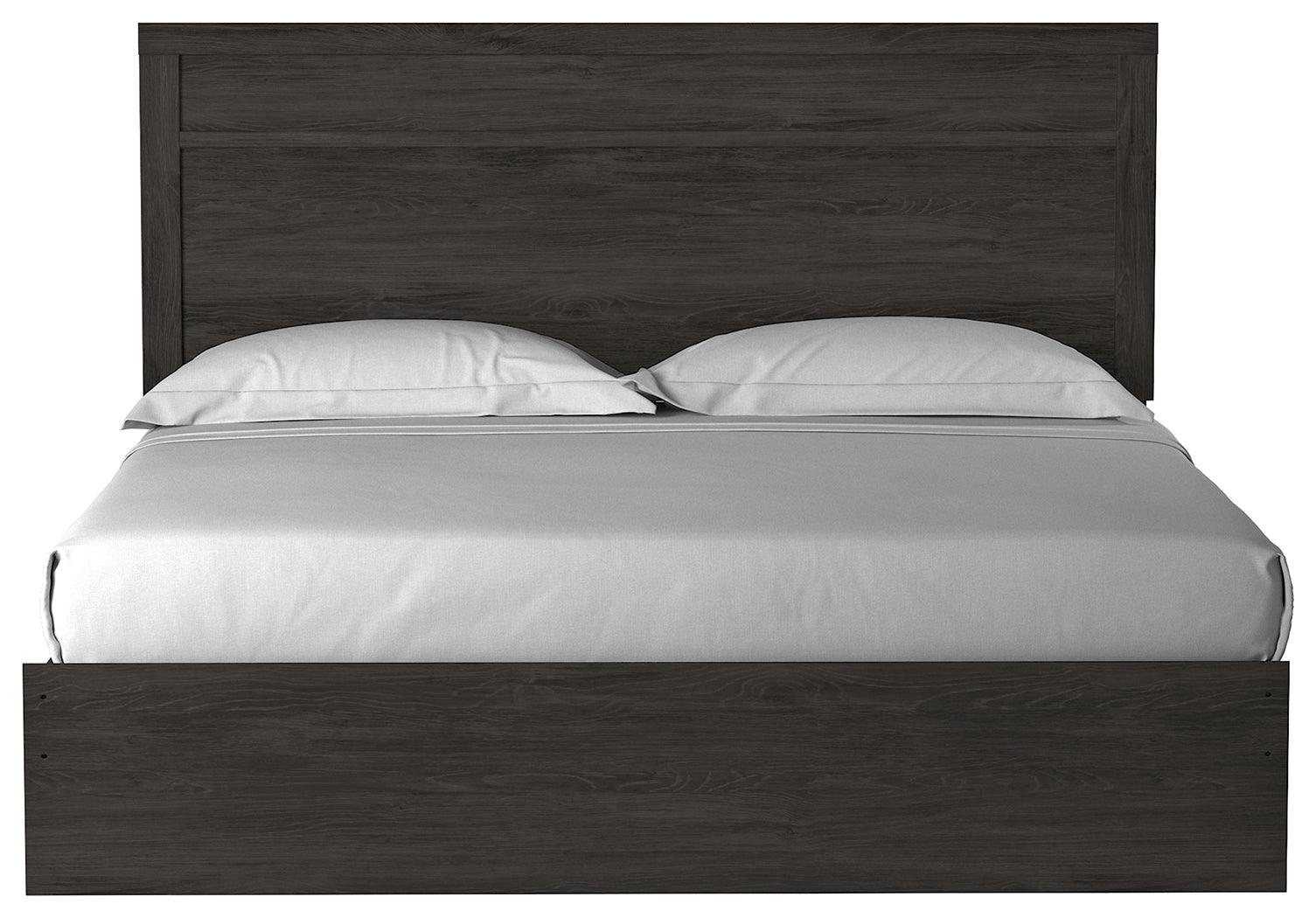 Belachime Black King Panel Bed - Ella Furniture