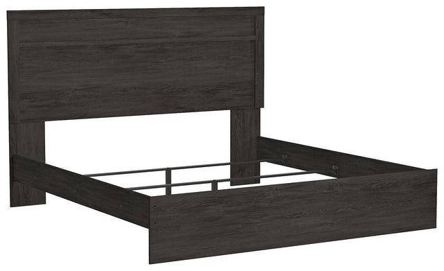 Belachime Black King Panel Bed - Ella Furniture