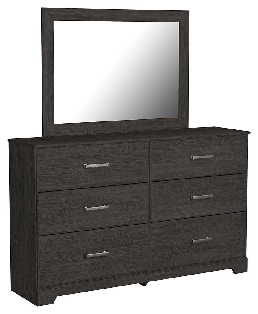 Belachime Black Dresser And Mirror - Ella Furniture