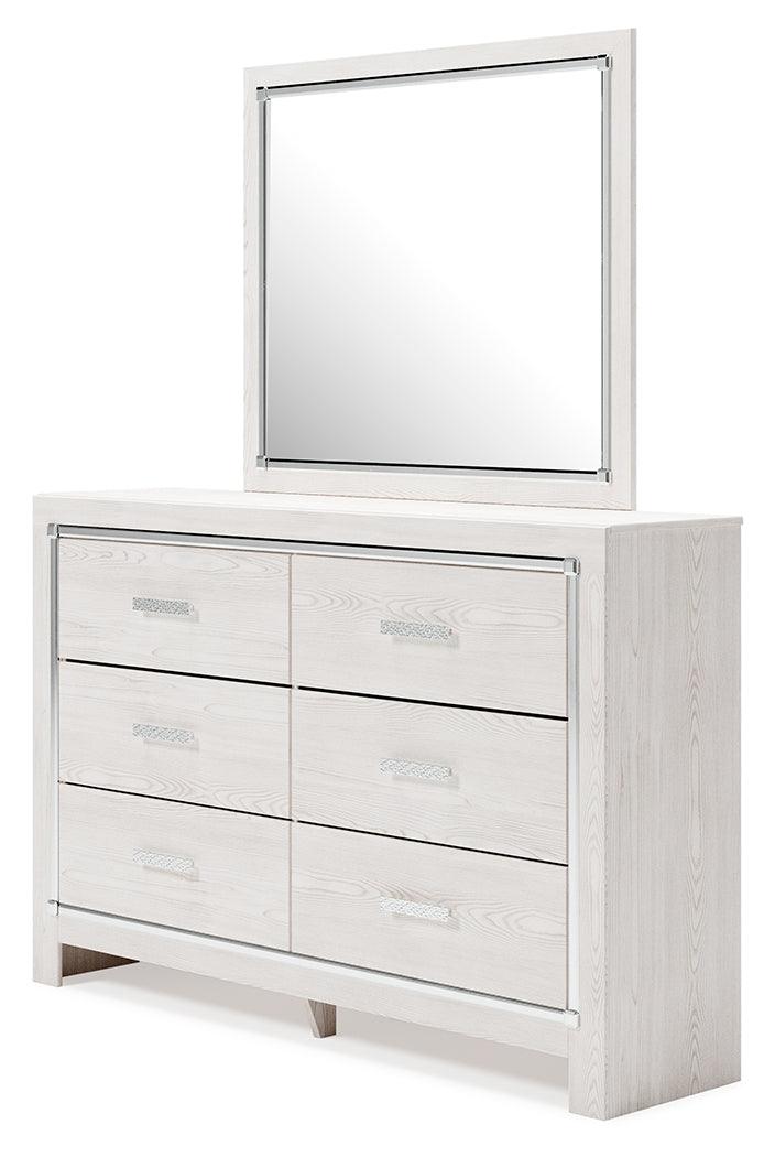 Altyra White Dresser And Mirror - Ella Furniture