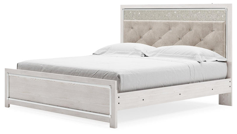 Altyra White King Panel Bed