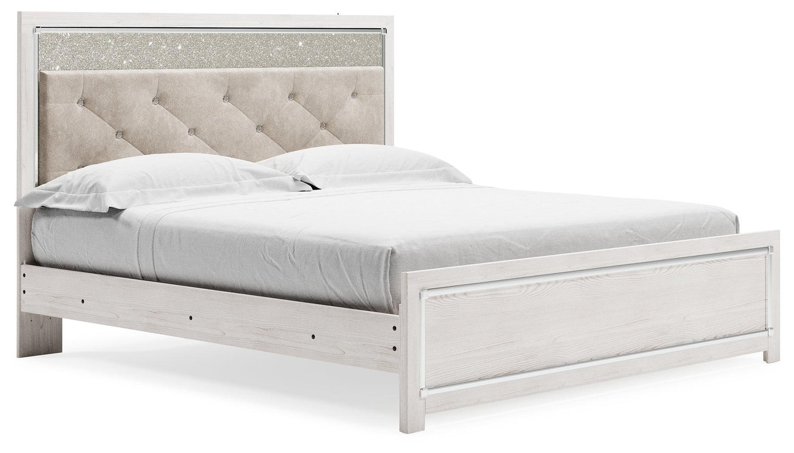 Altyra White King Panel Bed - Ella Furniture