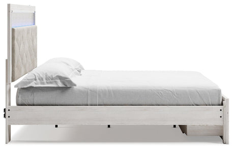 Altyra White King Upholstered Storage Bed - Ella Furniture