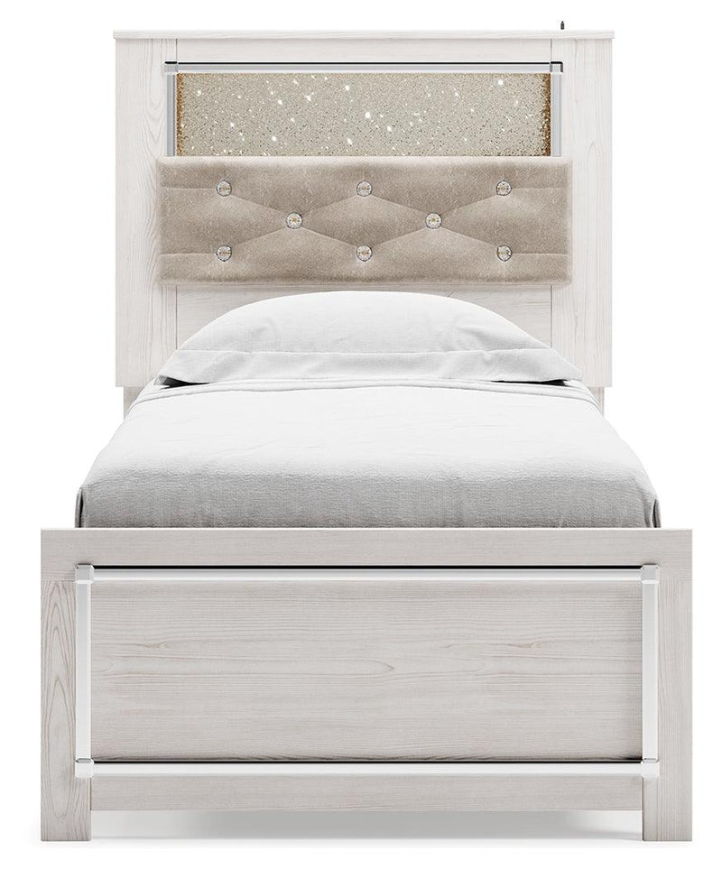 Altyra White Twin Panel Bookcase Bed - Ella Furniture