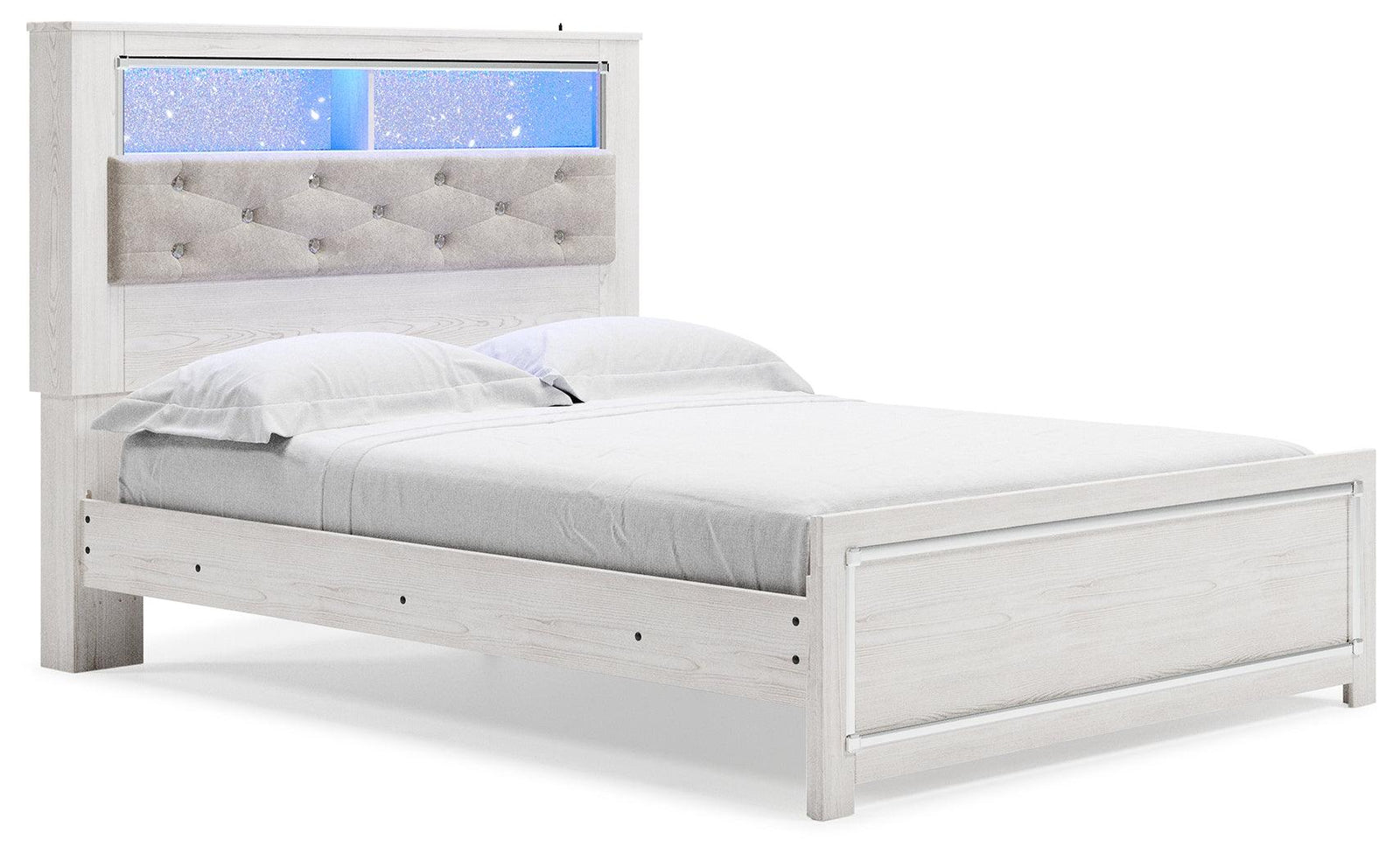 Altyra White Queen Panel Bookcase Bed - Ella Furniture