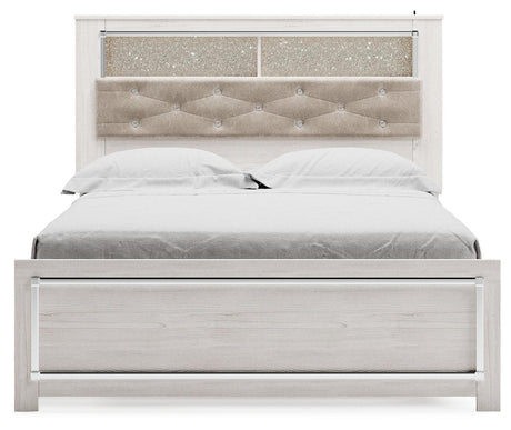 Altyra White Queen Panel Bookcase Bed - Ella Furniture