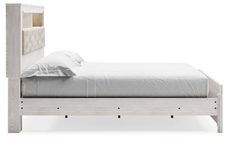 Altyra White King Panel Bookcase Bed - Ella Furniture