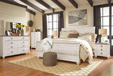 Willowton Whitewash King Sleigh Bed - Ella Furniture