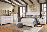 Willowton Whitewash King Sleigh Bed - Ella Furniture