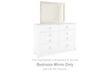 Willowton Whitewash Bedroom Mirror - Ella Furniture