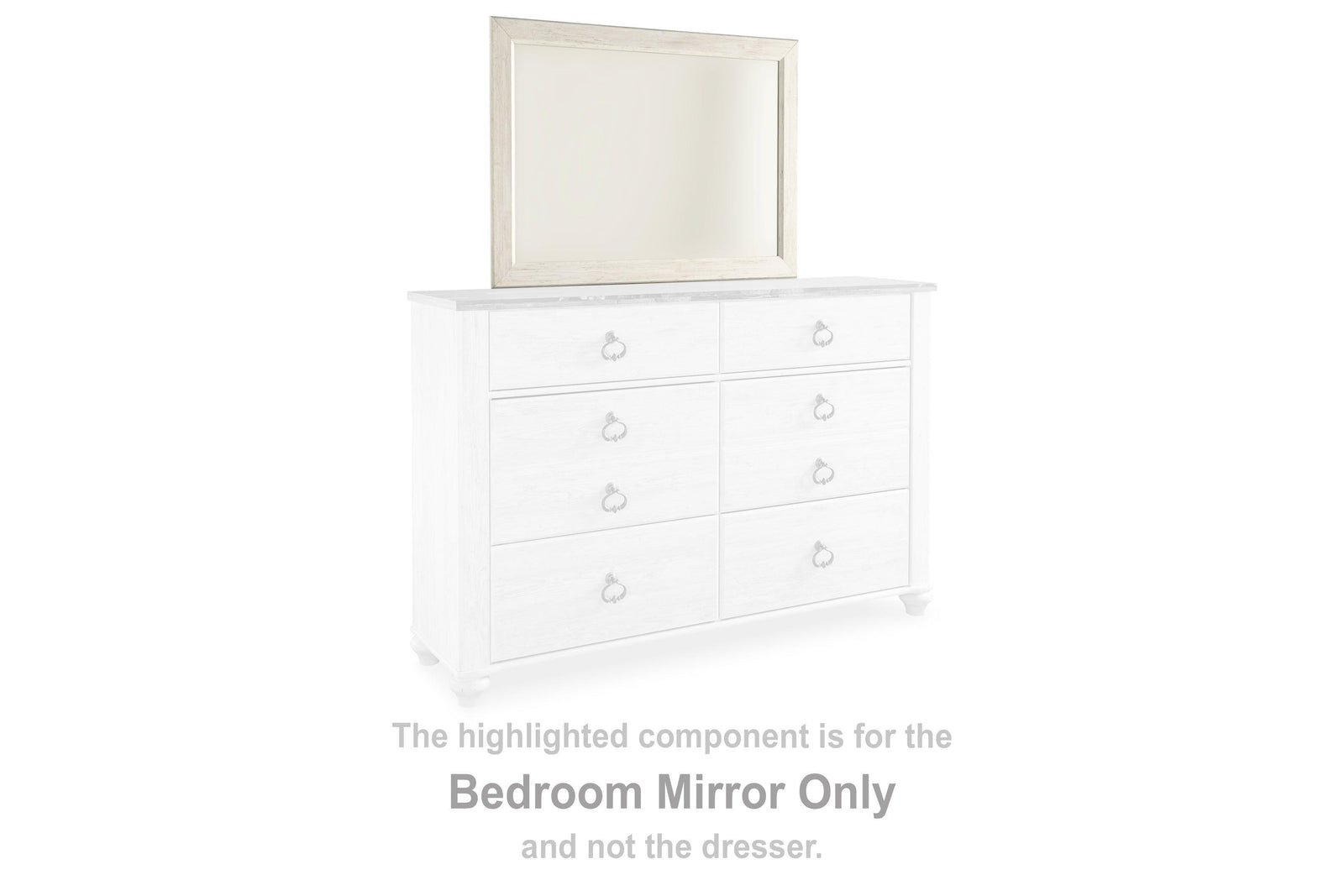 Willowton Whitewash Bedroom Mirror - Ella Furniture