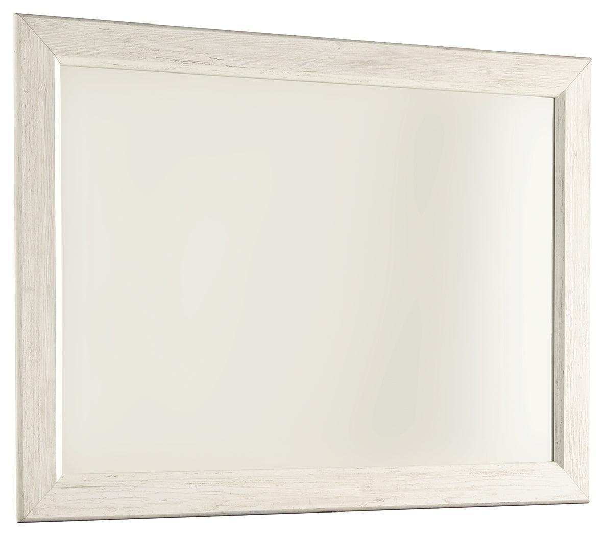 Willowton Whitewash Bedroom Mirror - Ella Furniture