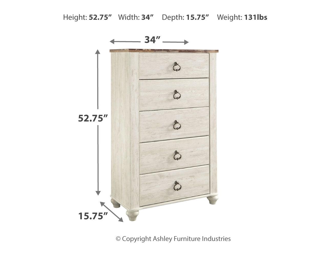 Willowton Two-tone Chest Of Drawers - Ella Furniture