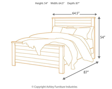 Willowton Whitewash Queen Panel Bed - Ella Furniture