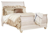 Willowton Whitewash Queen Sleigh Bed B267B4 - Ella Furniture