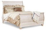 Willowton Whitewash Queen Sleigh Bed B267B4 - Ella Furniture