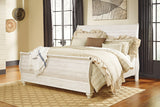 Willowton Whitewash Queen Sleigh Bed B267B4 - Ella Furniture