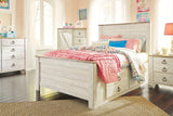 Willowton Whitewash Full Panel Bed With 2 Storage Drawers - Ella Furniture