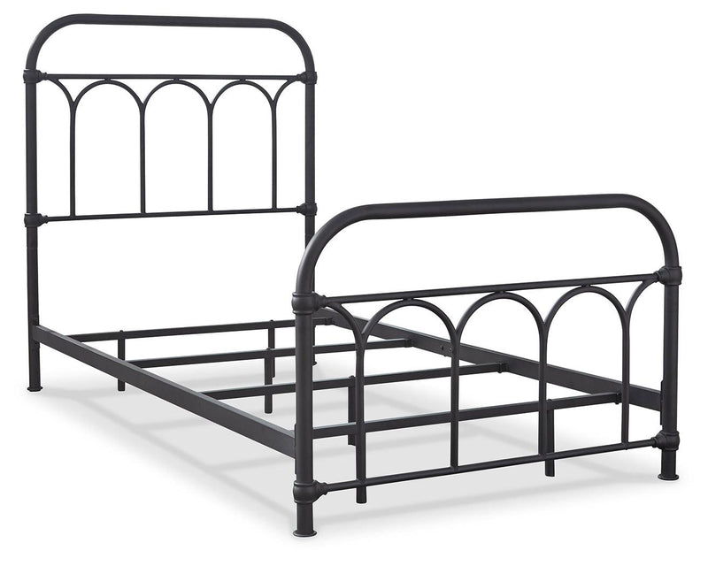 Nashburg Black Twin Metal Bed - Ella Furniture