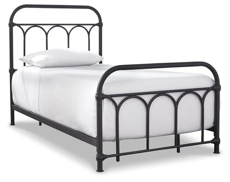 Nashburg Black Twin Metal Bed - Ella Furniture
