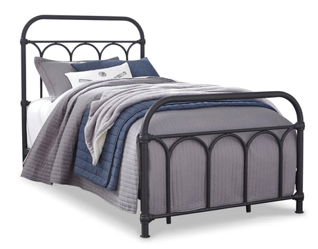 Nashburg Black Twin Metal Bed - Ella Furniture