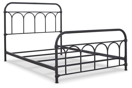 Nashburg Black Full Metal Bed - Ella Furniture