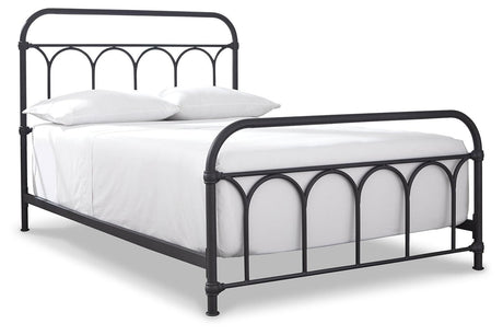 Nashburg Black Full Metal Bed - Ella Furniture