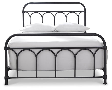 Nashburg Black Full Metal Bed - Ella Furniture
