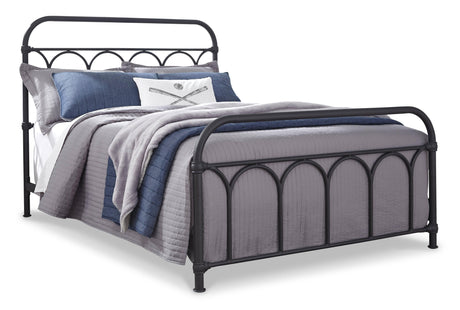 Nashburg Black Full Metal Bed - Ella Furniture