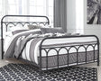 Nashburg Black Queen Metal Bed - Ella Furniture