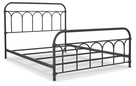 Nashburg Black Queen Metal Bed - Ella Furniture