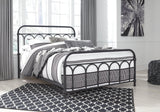 Nashburg Black Queen Metal Bed - Ella Furniture