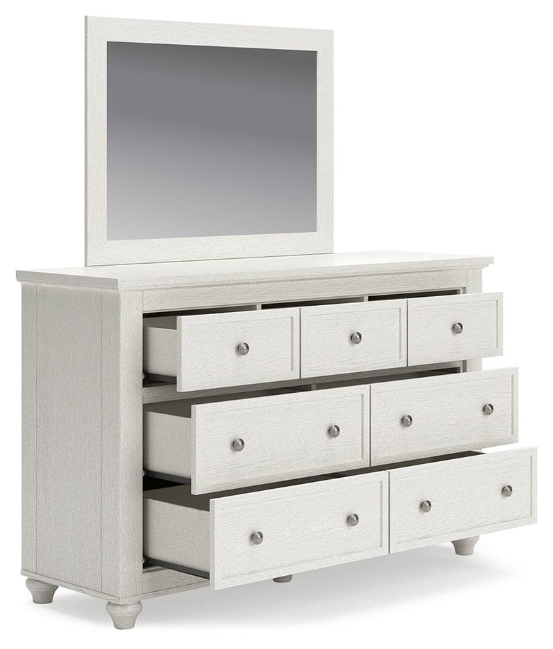 Grantoni White Dresser And Mirror - Ella Furniture