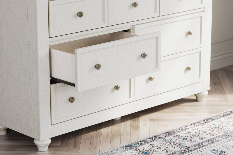 Grantoni White Dresser And Mirror - Ella Furniture