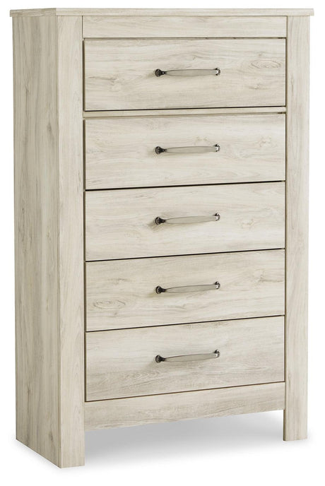 Front view of Bellaby Whitewash Chest of Drawers