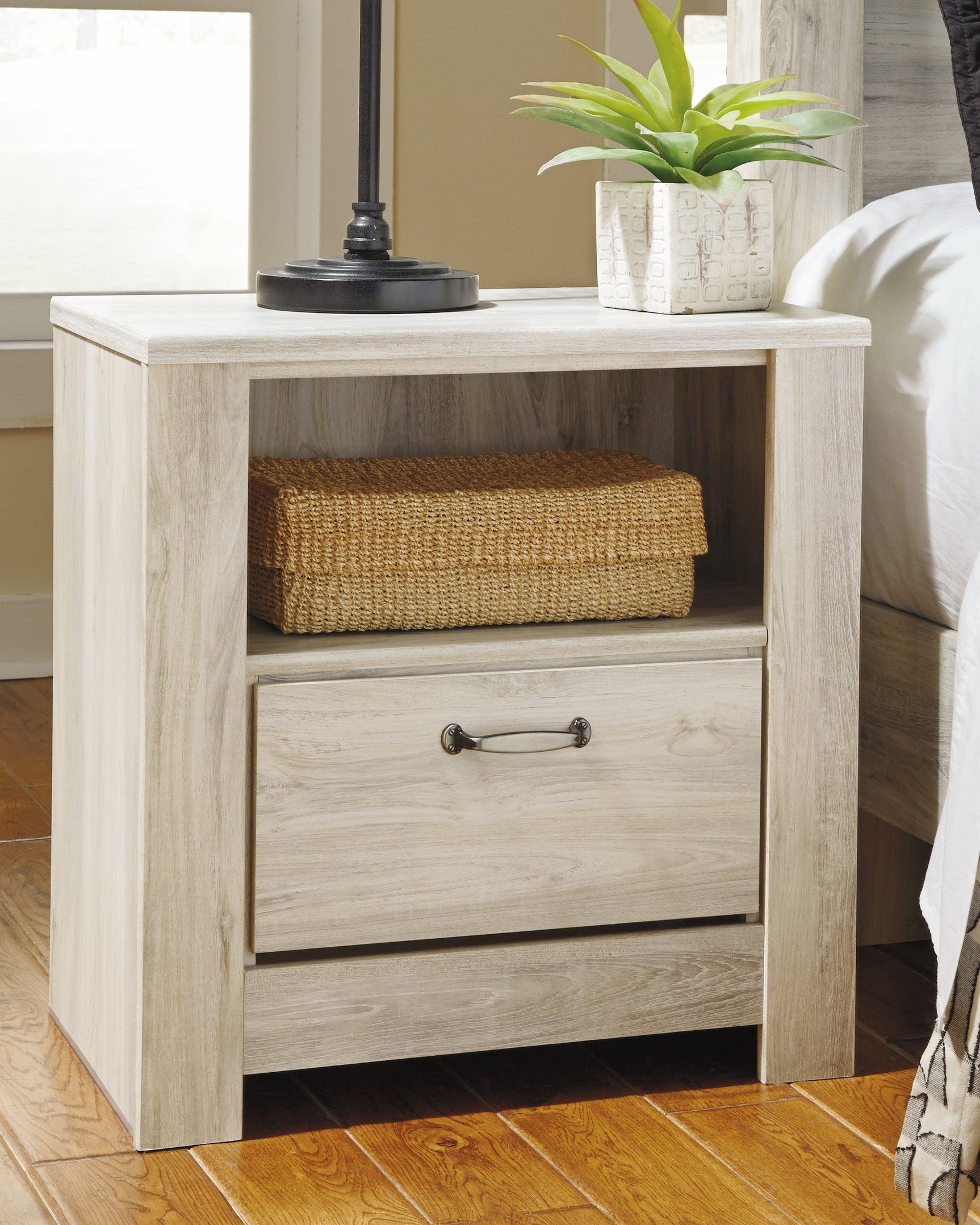 Bellaby Whitewash Nightstand - Ella Furniture