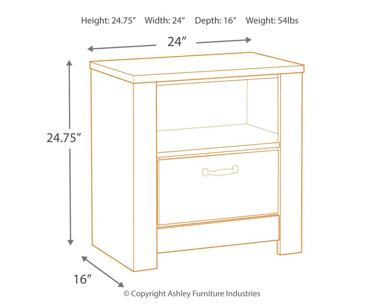 Bellaby Whitewash Nightstand - Ella Furniture